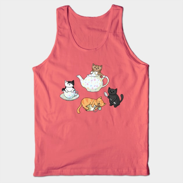 Tea cats Tank Top by Doodlecats 
